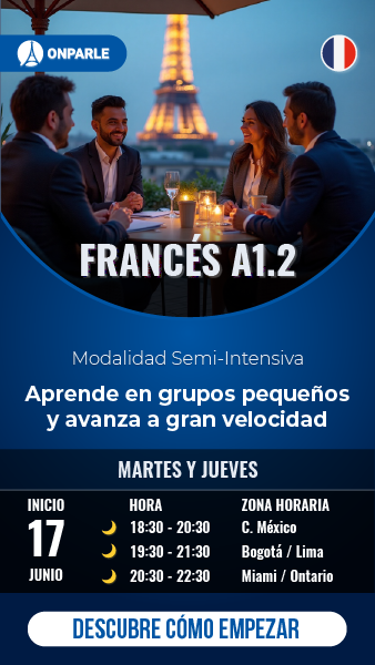 CURSOS GRUPAL SEMI-INTENSIVO DE FRANCÉS NIVEL A1.2